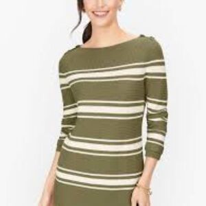 Talbots Basket Weave Striped Sweater Women's Size Small Petite